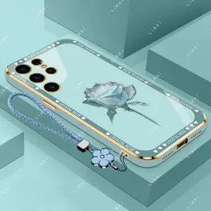 Suitable for [Galaxy S24 Ultra]phone case，affordable price,free beautiful four-leaf clover lanyard，exquisite and simple,High-end styles，drop-proof and fingerprint-resistant 995