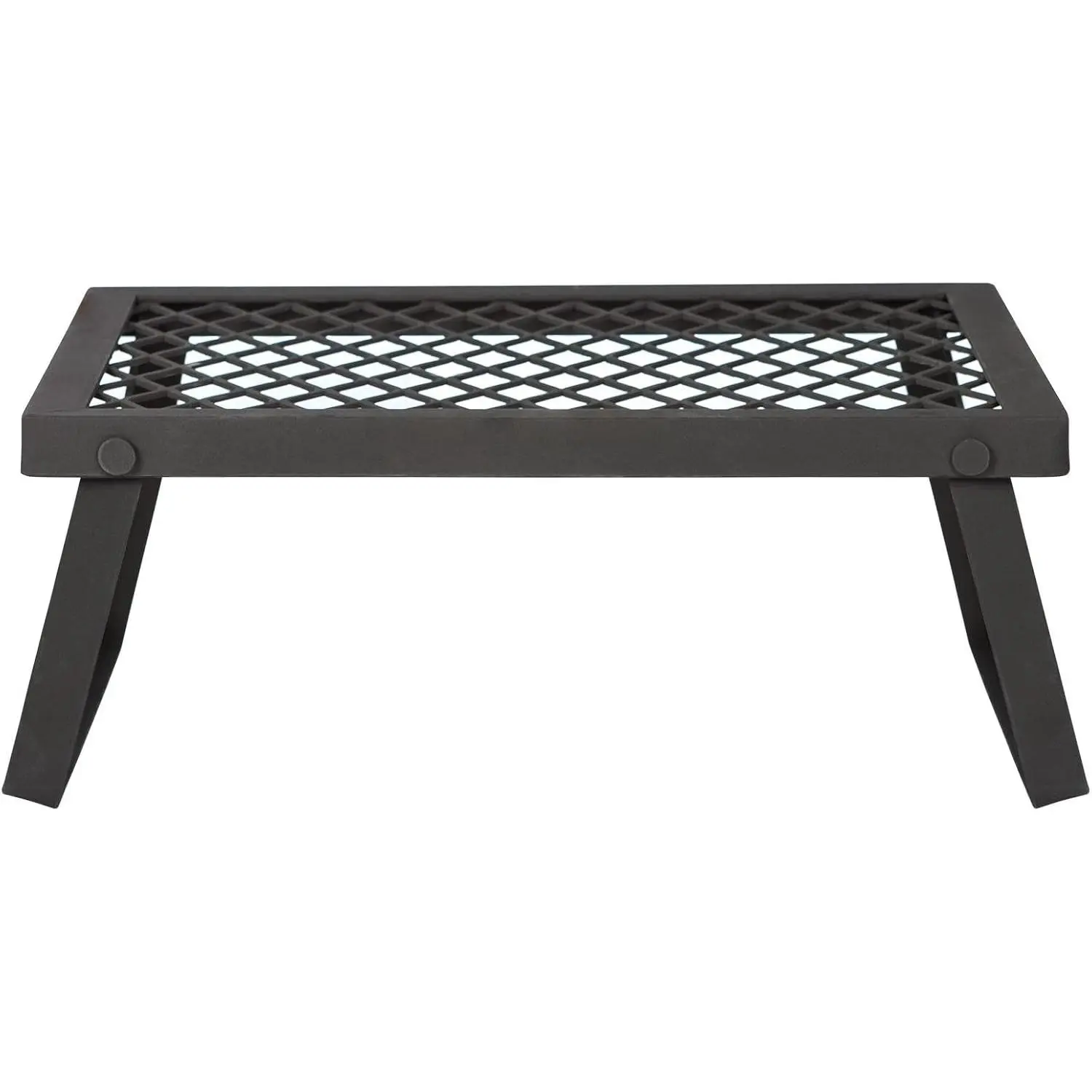 Foldable Camping Grill Grate, Heavy-Duty Steel Portable Camping Equipment for Outdoor Campfire Cooking and Barbecue, 18 x 12 x 7 in, Black, Outdoor Camping Supplies