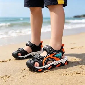 Stylish boys’ closed-toe summer sandals — non-slip soft sole, outdoor functional design, toe protection, beach shoes