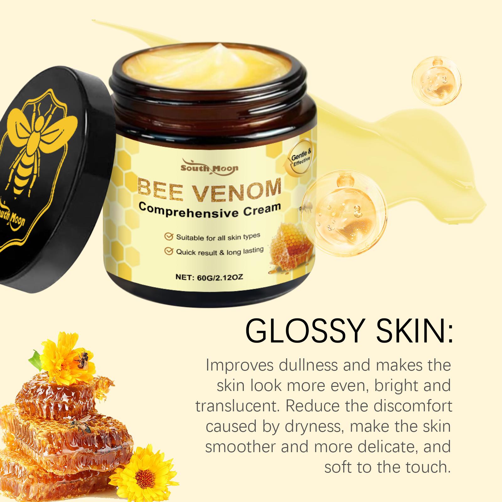 South Moon Bee Venom Daily Facial Massage Cream, Gentle & Effective Skincare for All Skin Types, Long-Lasting Nourishing & Skin Repair Comprehensive Cream, 60G