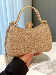 Elegant Women's Rhinestone Evening Bag, Beautiful Chain Shoulder Handbag, Fashion Party Decoration Purse, Christmas Holiday Gift
