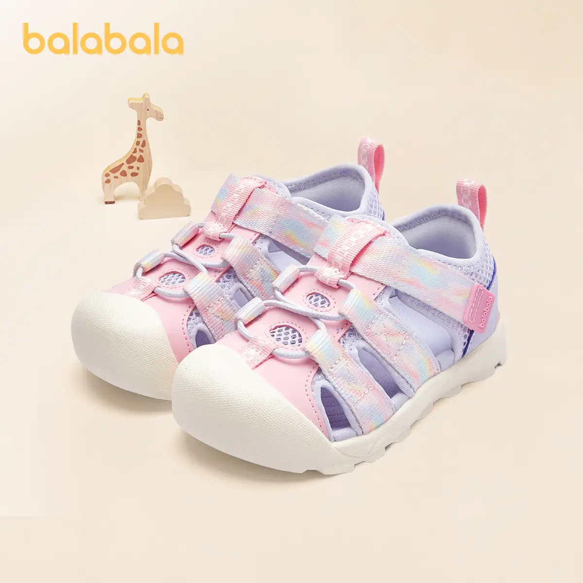 Balabala children's shoes children's sports sandals boys girls shoes breathable 2025 summer new wrap toes shoes non-slip Footwear Comfortable Quick dr