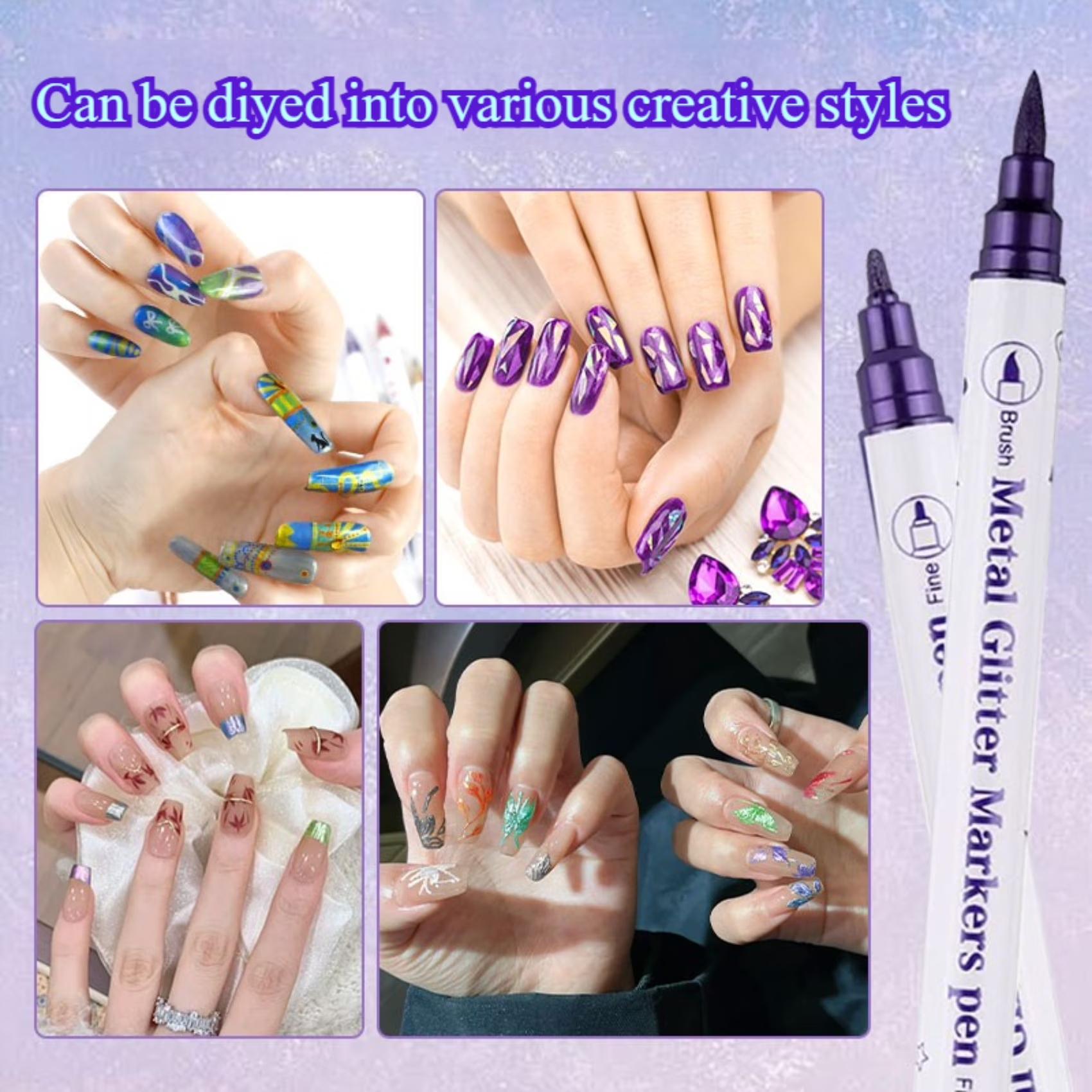 10-Color Acrylic Paint Nail Doodle Pen, Manicure Tool Assorted Colors Quick-Drying Acrylic Paint Pens for Note Taking,DIY Manicures & Easy 3D Designs,kids stuff for girls-Nail Care Cutics Manicure Polish Cosmetic