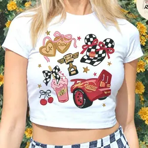 [SALE UP TO 20% + FREE SHIP] Cars Baby Tee Crop Top, Tow Mater Doc Hudson Sally Girl Trip Shirt