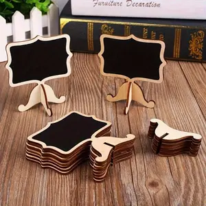 2pcs Small Blackboard Sign Display Board for Wedding Birthday Party, Tabletop Message Decoration Single-sided Small Blackboard, Chalk Board, Writing Board