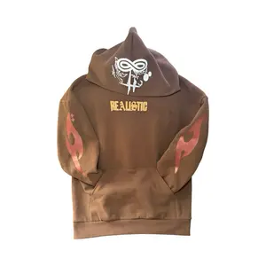 Brown Cyber Realistic pullover hoodie