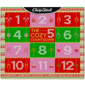 ChapStick Cozy Countdown Holiday Lip Balms 12-Pack, Advent Calendar Gift