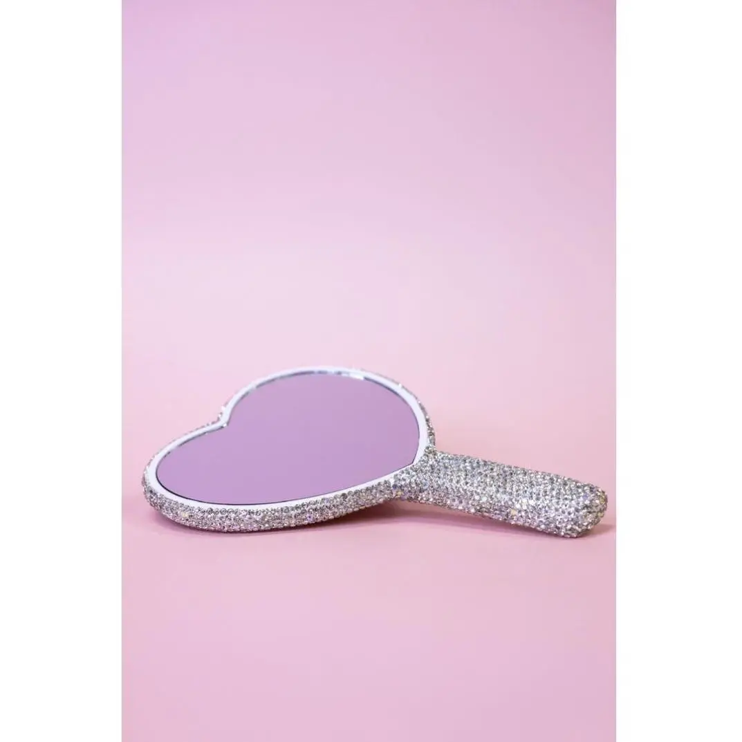 Heart Mirror - Purple Heart Design with Sparkling Accents, Elegant Frame, Perfect for Special Occasions