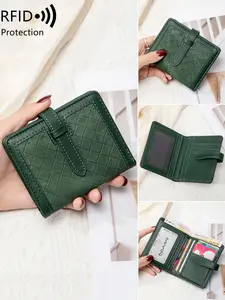 Ladies' ultra-thin RFID blocking wallet, secure snap closure, ladies' wallet with multiple card slots and ID windows, compact and lightweight for daily use, perfect for work, office or commuting - ideal gift for anniversaries, birthdays, Valentine's Day