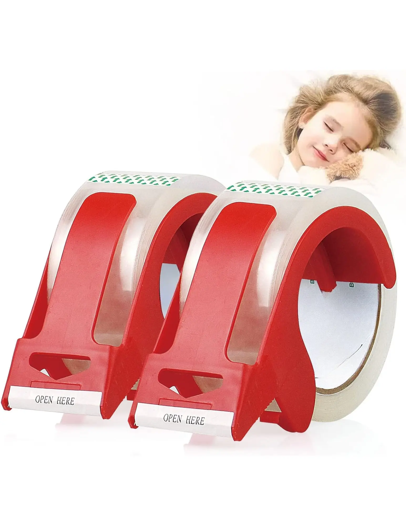 PACK Heavy Duty Clear Packing Tape,2 Rolls with refillable Dispenser,Noiseless Packaging Tape 1.88 Inches x 55 Yards,Industrial Grade Boxes Shipping Tape for Moving,Mailing and Storages