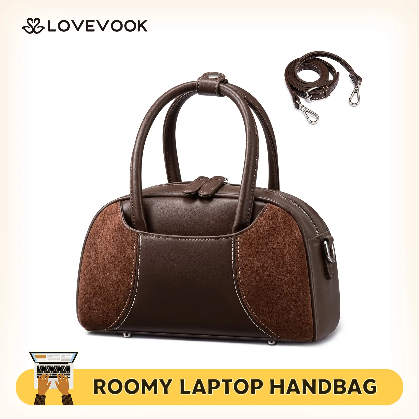 LOVEVOOK 3-in-1 Versatile Swing Zip Boston Bag - Small Purses for Women, Trendy Handbags Mini Vintage Hobo Clutch with Detachable Strap,Perfect Gift Choice,TikTokShopBackToSchool