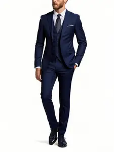 Elegant Men's 3pcs Suit- Slim Fit Tuxedo Set for Weddings& Formal Occasions, Black Suit with White Shirt& Pants, Perfect for Office Meetings and Elegant Events, Formal Attire | Slim Fit Suit | Durable Wedding Wea Exquisite Suits Business Suit Pants