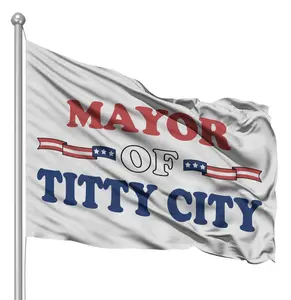 Mayor of titty city flag // large 3ft by 5ft flag // funny mancave flag // funny mens flag // funny boating flag // funny college dorm flag