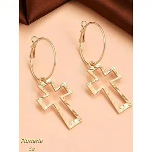 Cross Dangle Earrings for Women, Trendy Vintage Chic Jewelry, Lightweight and Stylish Accessory, Perfect Gift for Girlfriend, Daily Wear, Parties, Birthdays, Holidays, or Special Occasions