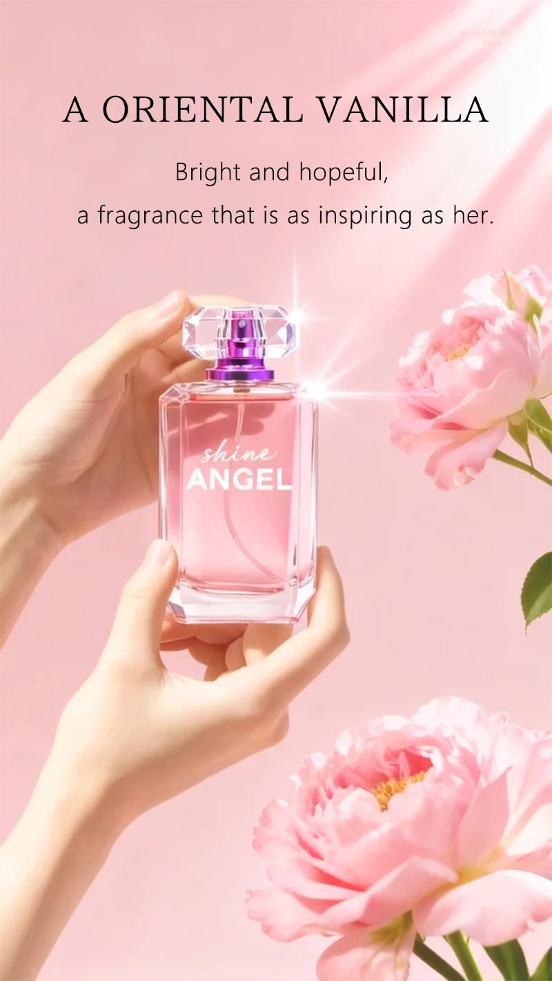 Shine Angel 3.4 fl Oz Women's Eau De Parfum Spray Long Lasting Perfume with Vanilla Jasmine & Red Berries Flavor Perfect for Dating Daily Life Parties Gift Giving Regular Edition