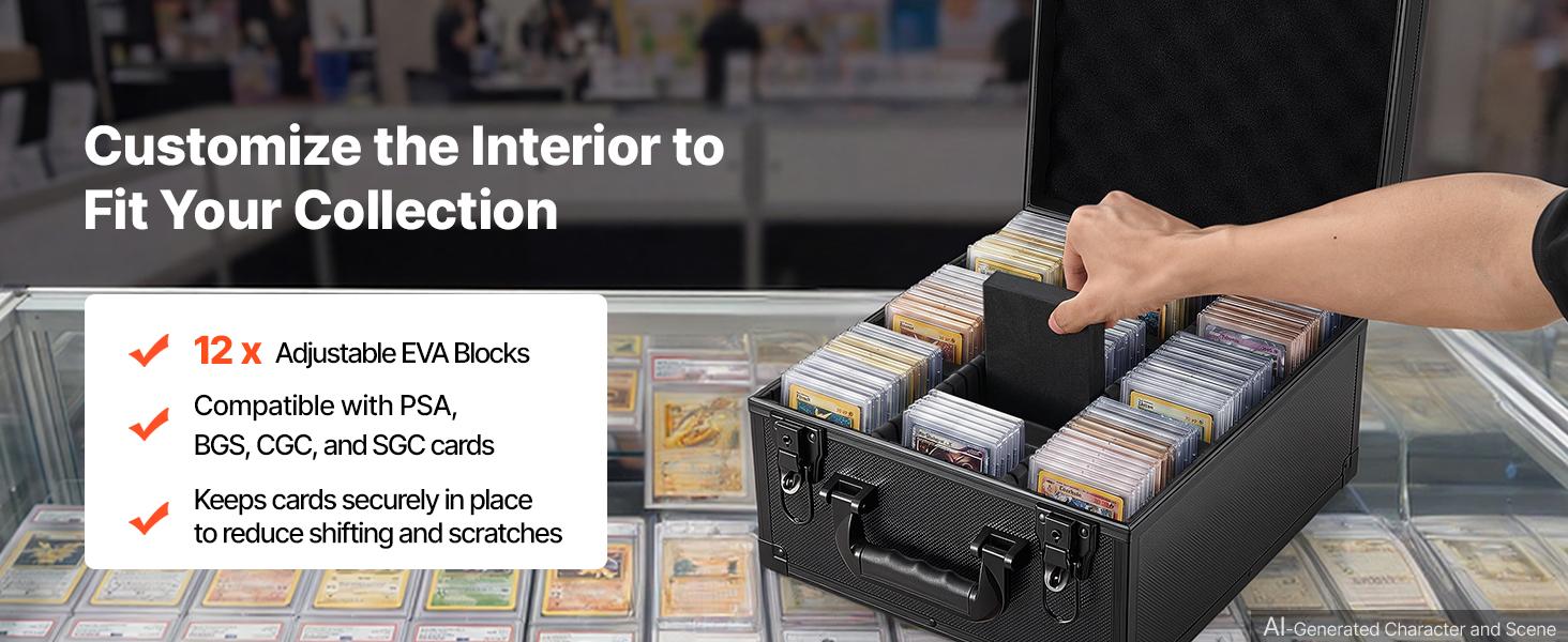 VEVOR Graded Storage Case - 3-Row 150 PSA Slab Box with Secure Lock, 12 Dividers & Key, Baseball Sports Holder for 100 SGC 80 BGS 500 Top Loaders & 999+ Loose Items#BacktoSchool, Sports Cards VEVOR Graded Storage Case - 3-Row 150 PSA Slab Box with Secure Lock, 12 Dividers & Key, Baseball Sports Holder for 100 SGC 80 BGS 500 Top Loaders & 999+ Loose Items#BacktoSchool, Sports Cards