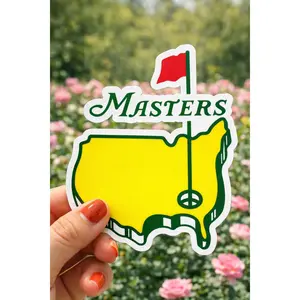Golf Major Tournament Sticker – Augusta Inspired Flag Map Vinyl Decal Waterproof for Laptop Water Bottle Car