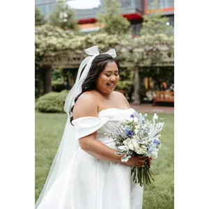 Structured Horsehair Ribbon Bridal Hair Bow with Tails