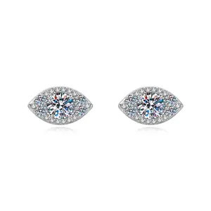 [EVA Jewelry] Evil Eye Earrings 925 Sterling Silver Synethic Moissanite Earrings