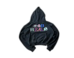 Graphic 'GOD HEALS' COLLEGE LOGO HOODIE SWEATSHIRT TSHIRT, Casual Clothing, Streetwear