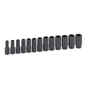 212 MAIN 3/8" Drive 13-Piece Deep Metric Magnetic Impact Set - Magnetic Hold, Spring-Loaded for Cycling, Outdoor Leisure Equipment