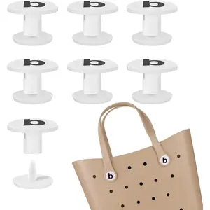 6-Pack Replacement Rivets for Bogg Bag, Rivets for Beach Tote Bag Repair, Rubber Bag Accessories for Women(b White)