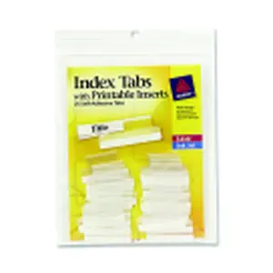 Avery Self Adhesive Tabs With Laser Printable Inserts 1 In., Pack of 25