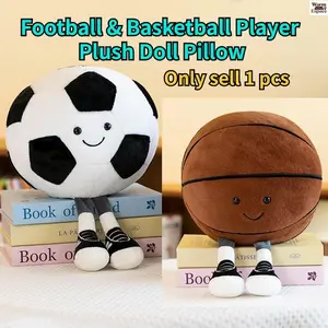 Football Player & Basketball Player Plush Dolls, Sports Figurine Decorations, 2026 World Cup Must-Have Home Ornaments, Ideal Children's Day & Father's Day Gift, Soft Comfortable Plush Toy Pillow, Soft Adorable Stuffed Animals