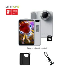 Littpopo MicroCam X1 4K Digital Camera with Case and Lanyard | Dual-Mode Captures Natural Landscapes and 400X Microscope,Protable, 12MP BSI CMOS Sensor, 4K Video, Autofocus,3.5-inch LCD Screen,Memory Card,Ideal for Outdoor Exploration, STEM and Travel.