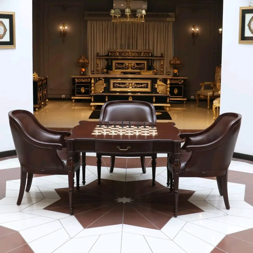 Chess Table with Chairs Set