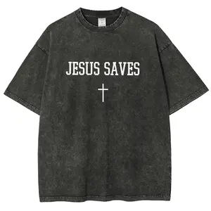 Jesus Saves Unisex Washed T-Shirt