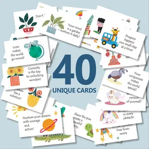 40 Inspirational Affirmation Cards, Paper Front Info, Perfect Gift for Birthdays & Halloween, Employee & Colleague Thank You, Greeting Card