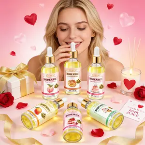 Ikzee Valentine's Day Body Juice Essential Oil Set, 6-Piece Ph Balanced Moisturizing Skincare Oil, Daily Skin Massage Care, Gift