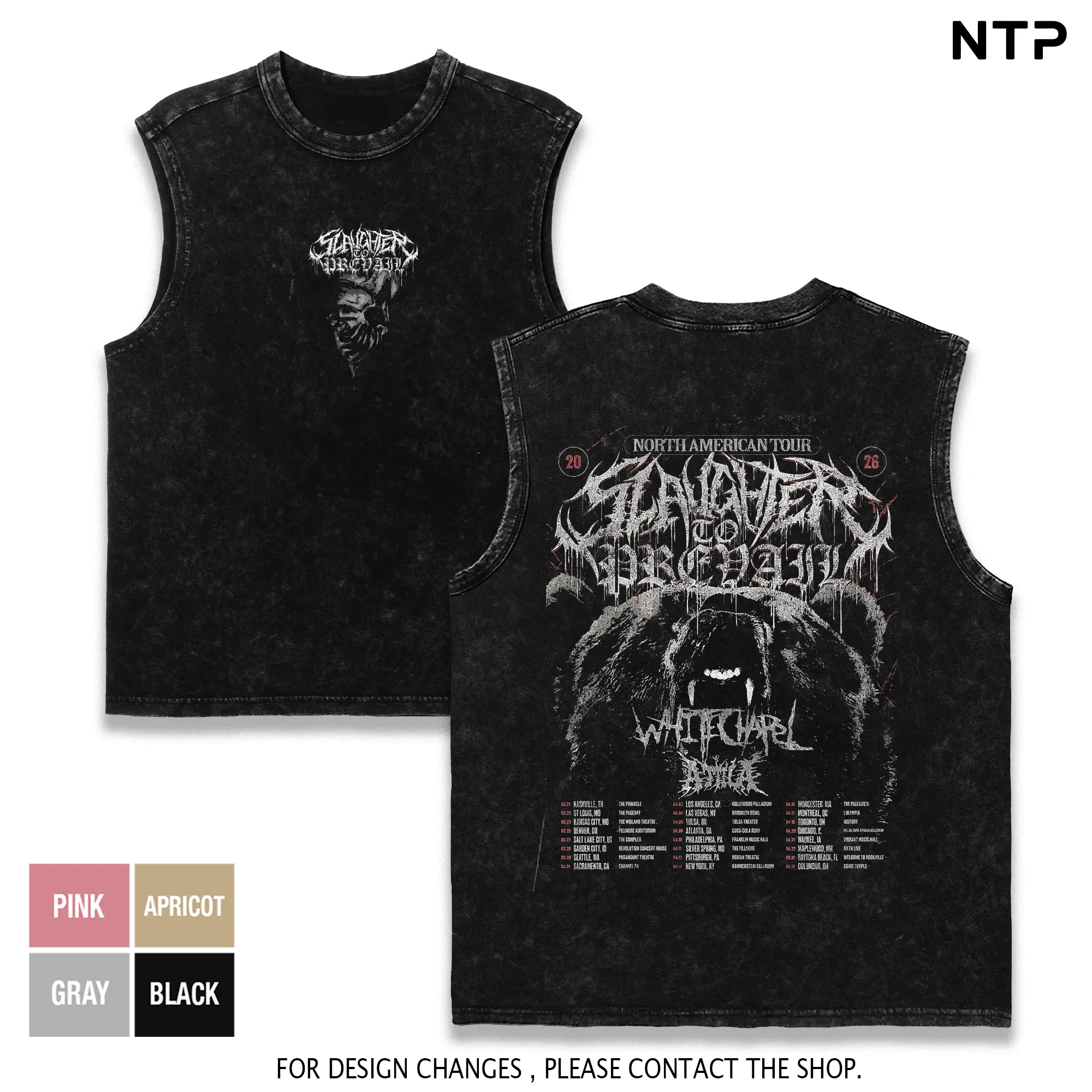 Menswear Slaughter To Prevail North America 2026 Tour Hoodie - Unisex Oversize Heavyweight Cotton Classic Soft Seamless Apparel, Metal Band Top, Gift for Metal Music Lovers, Gothic Aesthetic Streetwear