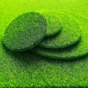 5 Pieces Realistic Grass Round Micro Landscape Moss Artificial Fake Moss DIY Succulent Bonsai Lawn Decor Planting Velvet Moss