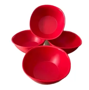 Tupperware Everyday Red Large Bowls | 4-pc Set Microwaveable, 3 cup/700 mL