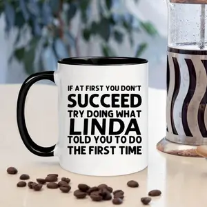 LINDA Insulated Ceramic Cup - Suitable for Both Hot And Cold Beverages, Reusable, Hand Wash Only - Ideal Present for Birthdays, Holidays, Christmas, New Year, Valentine'S Day - White