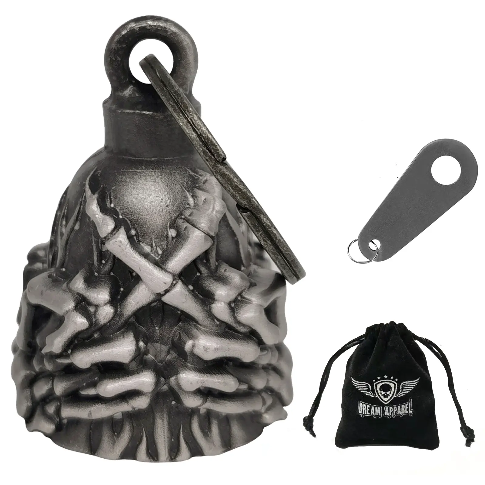 Dream Apparel Christmas/Halloween Bell, Gremlin/Guardian Motorcycle Bell//Motorcycle Key Chain for Bikers Women Men W/Hanger,Biker Bell for Riders,Good Luck Riding Bell Spirit Bell Moto Accessories