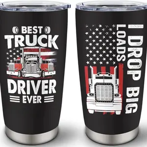 Truck Driver Gifts for Men - Trucker Gifts for Dad/Grandpa/Husband/Him - Trucker Appreciation Gift - Birthday/Christmas Gift for Truck Lovers, 20 oz Insulation Stainless Steel Tumbler