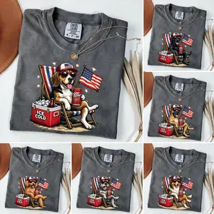 Custom 50+ Dog Breed Patriotic T-Shirt For Men And Women, Drink DR PEPPER, Personalized 4th of July Dog Shirt, Summer USA Dog Lover Tee, Comfort Colors PEPPER Shirt, Trendy Unisex Shirt