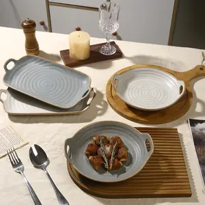 Spiral Bottom Pattern Ceramic Plate, 1 Count Modern Simple Dinner Plate, Fruit Plate, Breakfast Plate, Dessert Plate, Kitchen Accessories