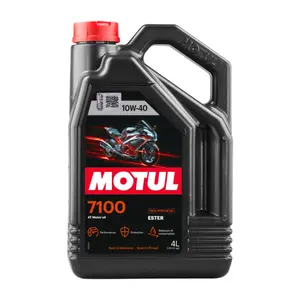 Motul 7100 4T 10W-40 Full Synthetic Motorcycle Oil - Ester Technology - API SP JASO MA2 Wet Clutch Safe - Engine and Gearbox Protection for Street Sport Adventure 4L