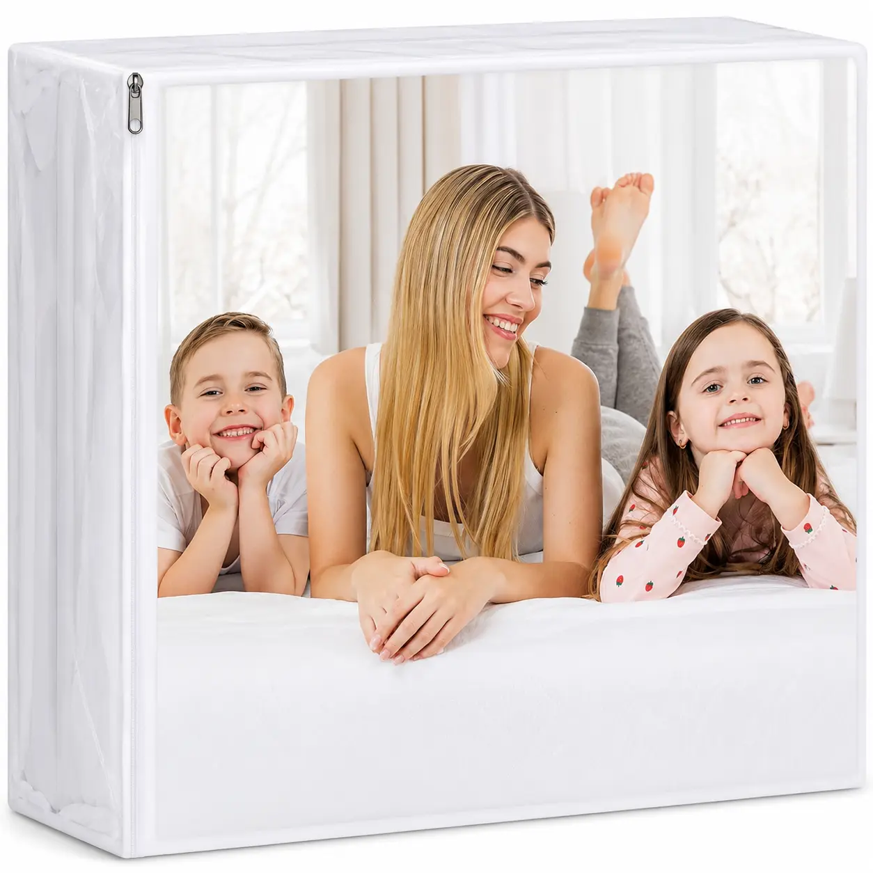 Queen Size Zippered Mattress Protector 100% Waterproof Mattress Encasement Bed Bug and Dust Mite Proof 6 Sided Mattress Cover Fits Up to 15 Inch Deep Mattress Machine Washable