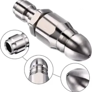 High Pressure Washer Nozzle Set, Quick Connect Fittings, Rotating Button Spray Head & Ball Shape Sprayer, Fits ¼ Inch Hose