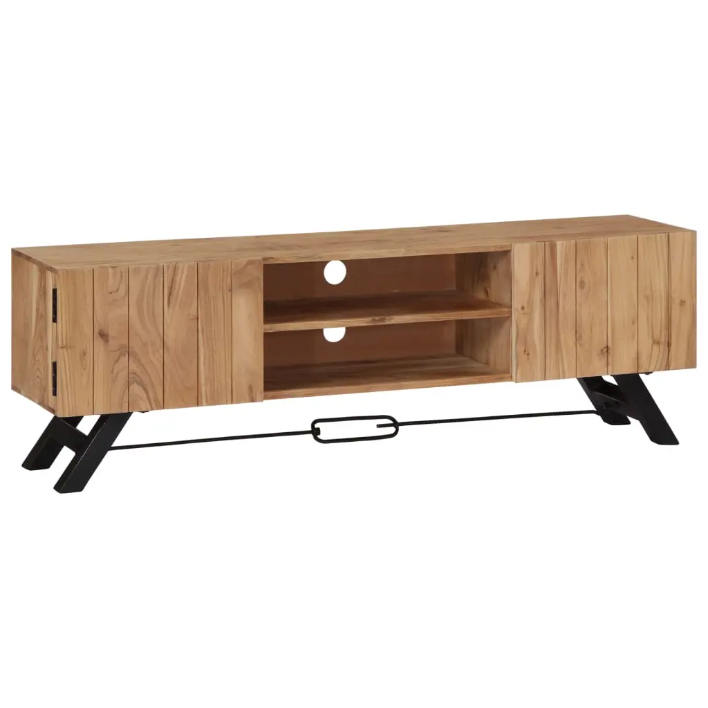 vidaXL TV Stand, TV Unit for Living Room, Sideboard with Storage, TV Console Media Cabinet Entertainment Center, Industrial Style, Solid Acacia Wood 247971