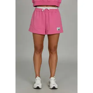 Magenta Double Waist Loose Sweat Short