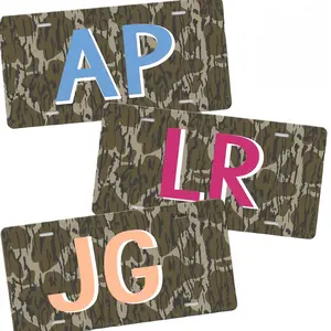 Personalized Camo Car License Plate Tag - Name or Initials