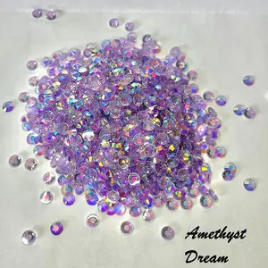 Transparent / Translucent Jelly Rhinestones 1000pcs - 5MM and 4MM sizes- Non-Hotfix flatback Resin AB - SS20, and SS16 - AMETHYST DREAM