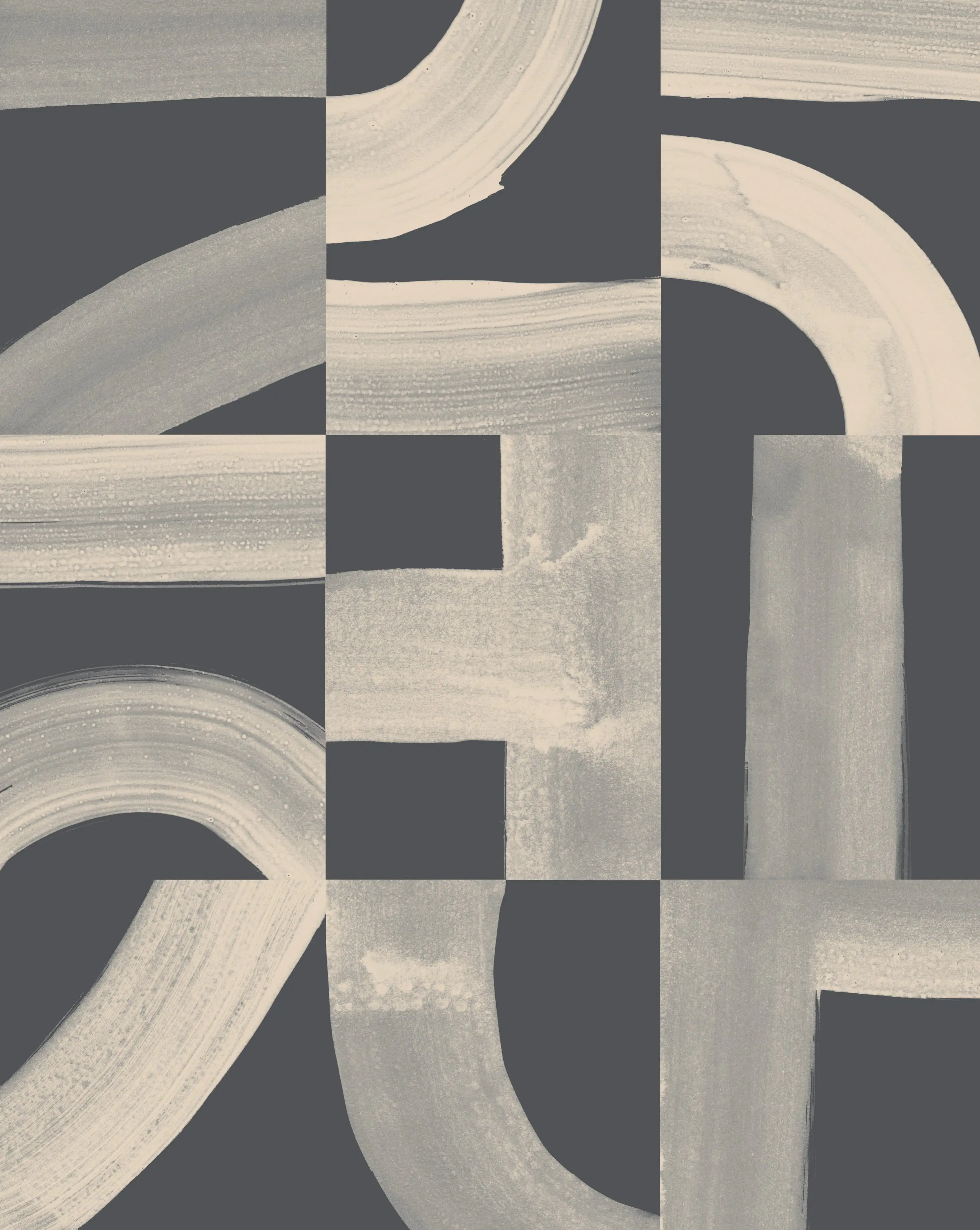 Brute - White Tea on Charcoal - Commercial Wallpaper