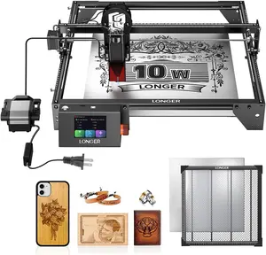 Longer New Upgrade Laser RAY5 10W Laser Engraver with Air Pump and 17.3"x 17.3"Honeycomb Working Table, DIY Laser Engraver for Wood and Metal, Paper, Acrylic, Glass, Leather